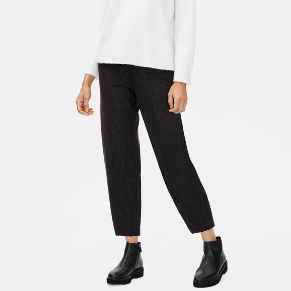 Eileen Fisher Soft Wool Flannel Lantern Pant Size Large